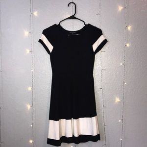 black and white dress